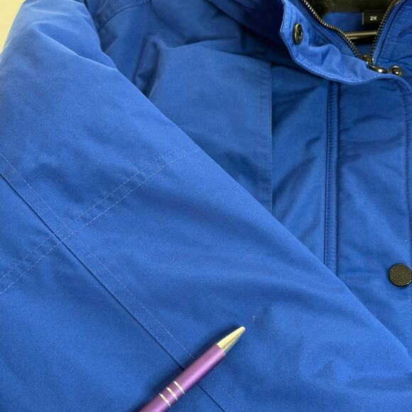 Fleet Street Storm Weight Puffer Coat Cobalt Blue Womens Plus Size 2X Hooded - Picture 13 of 13